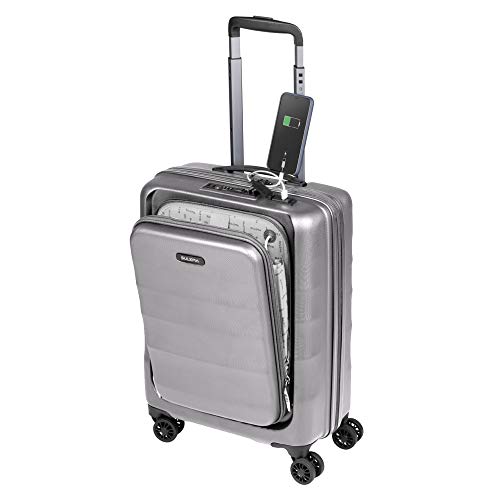 Maletas de Cabina 55x40x20 con USB de Carga Equipaje de Mano Trolley rigida 4 Ruedas giratorias 360º candado TSA Maleta Grande Resistente Ryanair, Sulema (Gris)