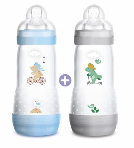 Mam - Set de 2 biberones anticólicos, con de flujo nro. 3, para niño, 320 ml, unisex