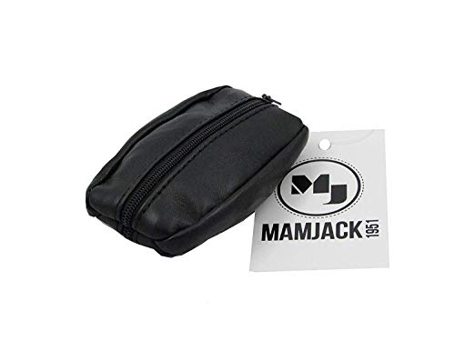 mamjack – Monedero de hombre – de Piel auténtica – negro – para bolsillos de pantalón o chaqueta