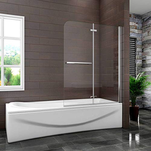 Mampara de Bañera Plegable con Bisagra Cristal Antical 6mm 120x140cm