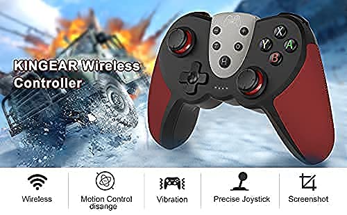 Mando para Nintendo Switch, KINGEAR Wireless Controller para Nintendo Switch Compatible con Switch/Switch Lite/PC, Mando Inalambrico para Juegos con 6 Ejes/Turbo/Control de movimiento/NFC