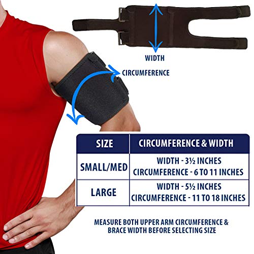 Manga de compresión para tendinitis de bíceps, soporte muscular para tríceps y bíceps para aliviar el dolor de tendinitis en la parte superior del brazo o cepas de bíceps (bicep de 11 a 18 pulgadas)