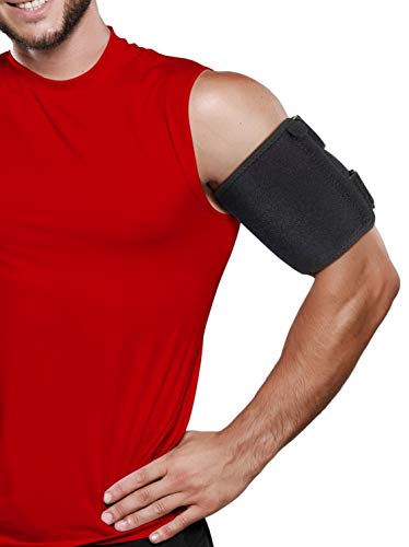 Manga de compresión para tendinitis de bíceps, soporte muscular para tríceps y bíceps para aliviar el dolor de tendinitis en la parte superior del brazo o cepas de bíceps (bicep de 11 a 18 pulgadas)