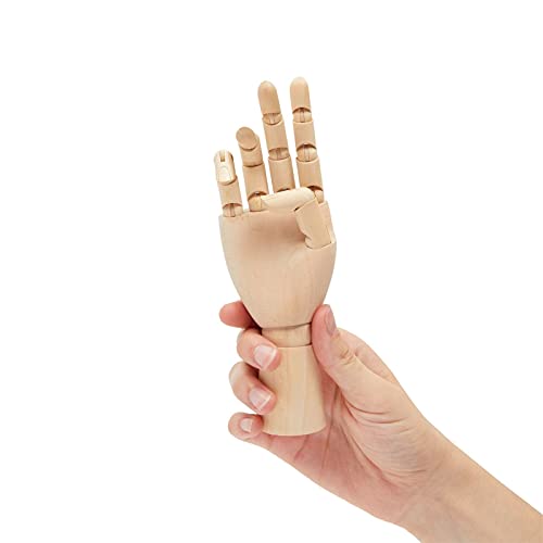 Maniquí de Mano para Posado realista en madera - 17,7 cm - Mano derecha