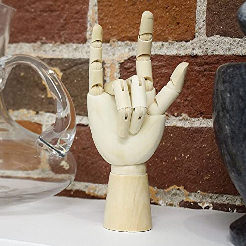 Maniquí de Mano para Posado realista en madera - 17,7 cm - Mano derecha