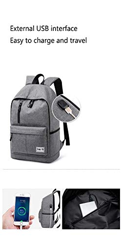 Mankvis Bolsas, Mochilas de Escuela Intermedia Chicos del Campus Bolsa de Ordenador portátil Grandes quistes Recorrido de la Capacidad Repelente al Agua con el Puerto de Carga USB 46 × 19 × CM,Negro