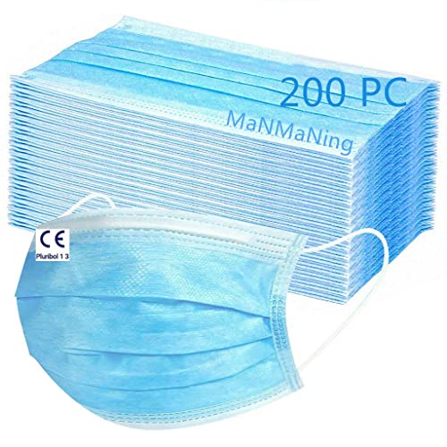 MaNMaNing Mascarillas Protección 3 Capas Transpirables con Elástico para Los Oídos Pack 200 unidades 20200702-MANING-A095