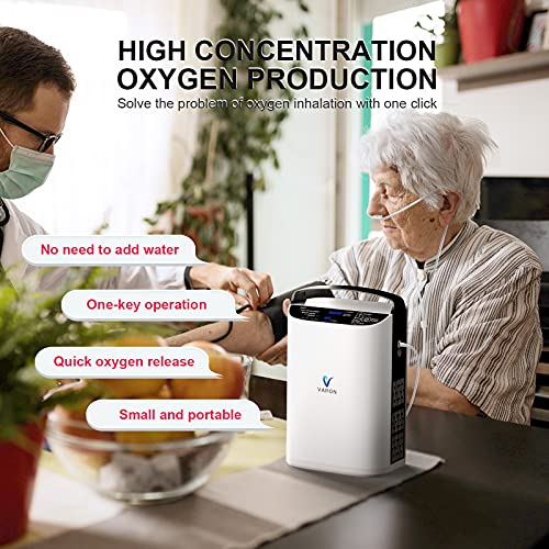 MáQuina de OxíGeno Para el Hogar Ajustable 93% ± 3%, Concentrador de OxíGeno PortáTil 1000ml/ Min Ajustable, Concentrador de OxíGeno MéDico de Bajo Ruido