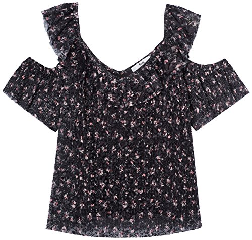 Marca Amazon - find. Blusa con Hombros al Aire de Encaje para Mujer, Multicolor (Multicoloured), 40, Label: M