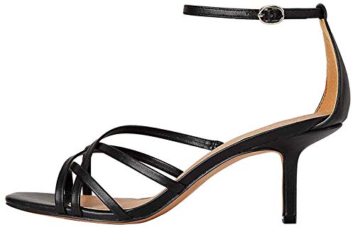 Marca Amazon - Find. Sandalias abiertas Barely There para mujer, color Negro, talla 39 EU