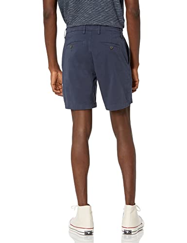 Marca Amazon – Goodthreads – Pantalón corto chino, cómodo y elástico sin pinzas en la parte delantera con tiro de 18 cm para hombre, Azul (Navy Nav), W34 (Talla del fabricante: 34)