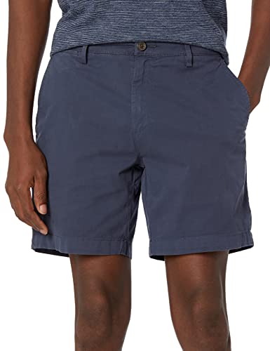 Marca Amazon – Goodthreads – Pantalón corto chino, cómodo y elástico sin pinzas en la parte delantera con tiro de 18 cm para hombre, Azul (Navy Nav), W34 (Talla del fabricante: 34)