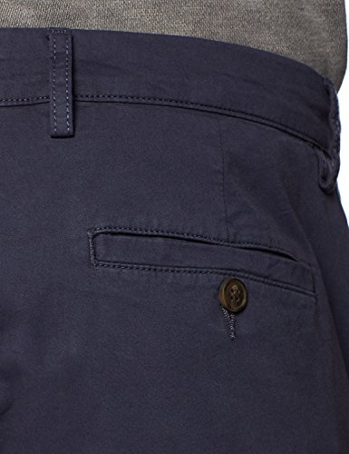 Marca Amazon – Goodthreads – Pantalón corto chino, cómodo y elástico sin pinzas en la parte delantera con tiro de 18 cm para hombre, Azul (Navy Nav), W34 (Talla del fabricante: 34)