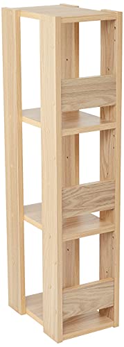 Marca Amazon - Movian OWR-200 - Estante abierto de madera con 3 compartimentos y armario, 3 estantes de madera, color marrón (roble claro), 20 cm