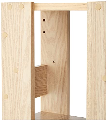 Marca Amazon - Movian OWR-200 - Estante abierto de madera con 3 compartimentos y armario, 3 estantes de madera, color marrón (roble claro), 20 cm