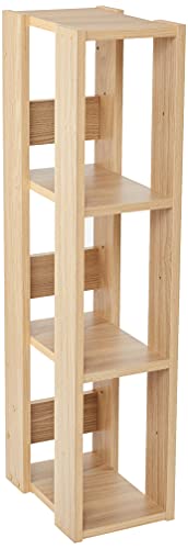 Marca Amazon - Movian OWR-200 - Estante abierto de madera con 3 compartimentos y armario, 3 estantes de madera, color marrón (roble claro), 20 cm