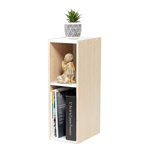 Marca Amazon - Movian - Space Saving Shelf UB-6020, Estante de almacenamiento de espacio pequeño/Estantería modular que ahorra espacio - Roble claro y blanco, 20 x 29 x 60 cm