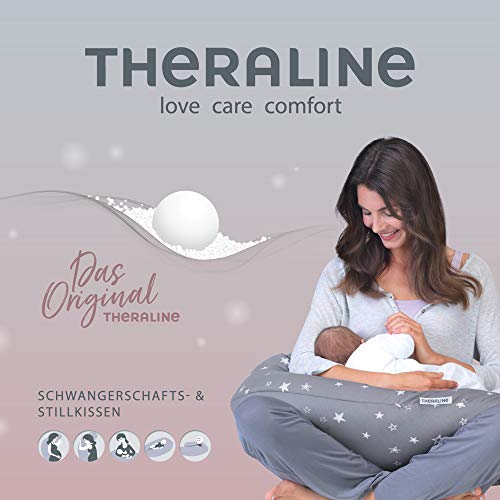 Marca Theraline - Almohada de lactancía original rellenado de microperlas -57 blumenranke