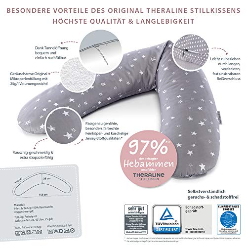 Marca Theraline - Almohada de lactancía original rellenado de microperlas -57 blumenranke