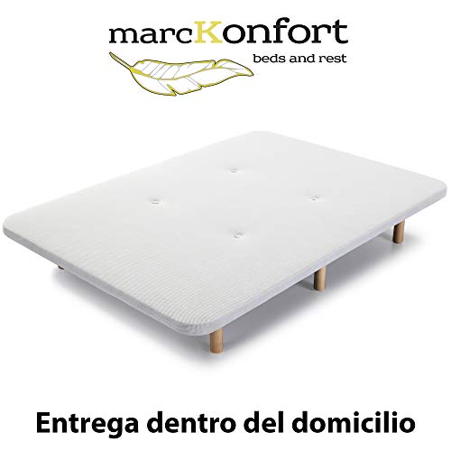 marckonfort Pack 6 Patas cilíndricas de Madera Maciza para SOMIER o Base TAPIZADA con Rosca. Altura 25cm. Color Natural, Madera de Haya