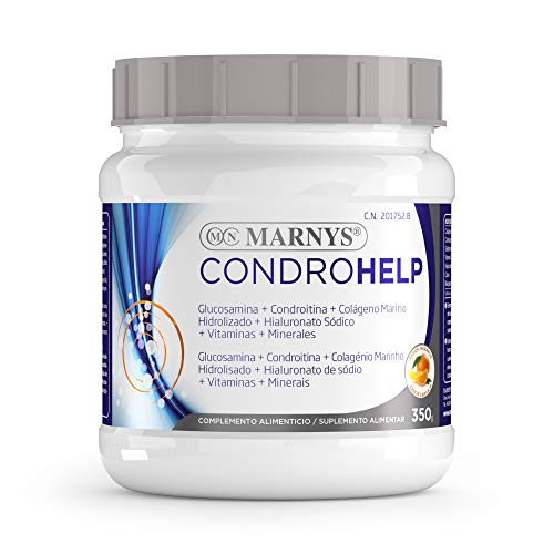 Marny's Condroitina y Glucosamina, Condrohelp, Movilidad en Cartílagos, Tendones y Ligamentos - con Colágeno, Ácido Hialurónico y Vitamina C - Formato Polvo con Sabor Naranja, Esencial, 469 Gramos