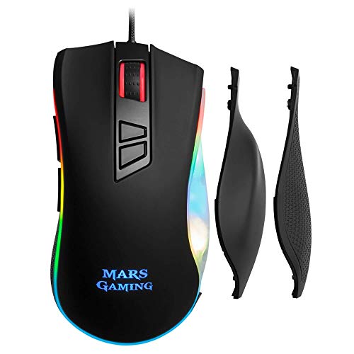 Mars Gaming MM318, Ratón PC RGB, 24000 DPI, Óptico, Botón SNIPE, Grip Magnético