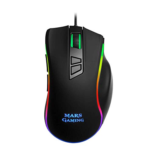 Mars Gaming MM318, Ratón PC RGB, 24000 DPI, Óptico, Botón SNIPE, Grip Magnético