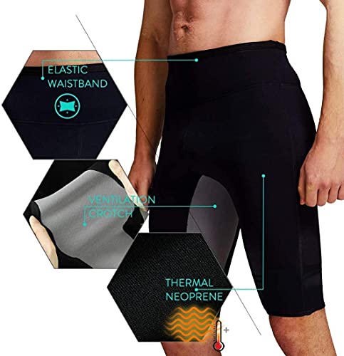 Martiount Pantalones de Sauna para Hombre Rutina de Ejercicio Pantalones Sudoracion Pantalones Cortos de Neopreno Que Adelgaza Pantalones Gym Fitness 3XL