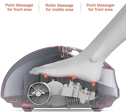 Masajeador de Pies con Calor Royliver Masaje Pies Foot Massager con Control Remoto, Amasado Profundo, Compresión de Aire para Aliviar Dolores de Plantar, Pies Talla Máximo EU46 para Casa Oficina Uso