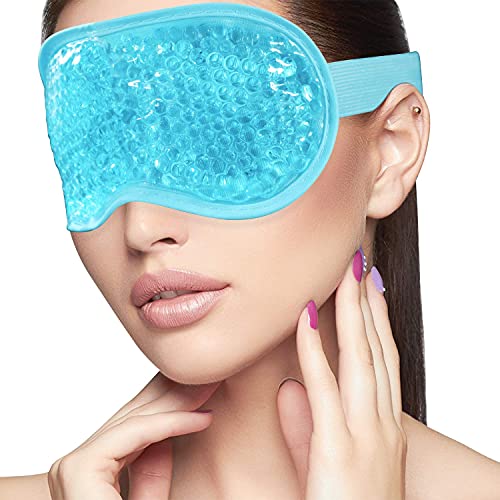 Máscara de Ojos Fría y Caliente Antifaz de Gel para Los Ojos Mascarilla para ojos flexible de gel enfriante, frío y caliente, con gel azul, para aliviar el cansancio de los ojos y relajar