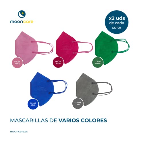 Mascarilla FFP2 Autofiltrante, [Surtido Colores], Mascarilla Certificada/Homologada [No Reutilizable], Eficacia Filtración > 94%, EN149:2001+A1:2009, No Grafeno, Aprobadas por INGESA