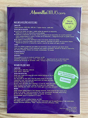 mascarilla tela homologada Talla Infantil niña - Sirenas - mascarillas tela homologadas lavables y mascarilla reutilizable - mascarillas reutilizables homologadas - mascarilla deportiva