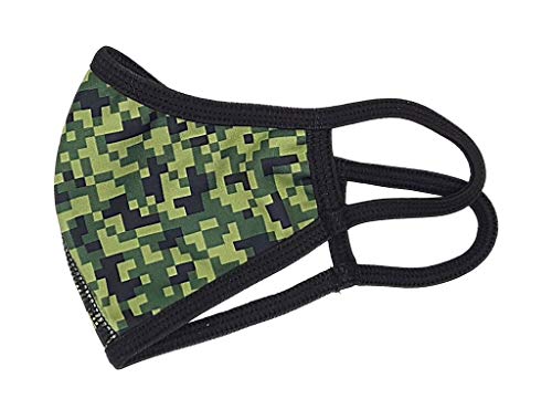 mascarilla tela homologada Talla INFANTIL - Verde camuflaje pixel militar - mascarillas tela homologadas lavables y mascarilla reutilizable - mascarillas reutilizables homologadas