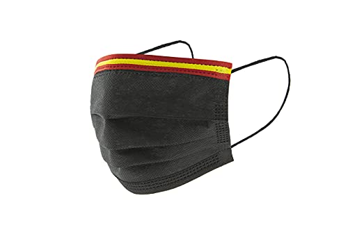 Mascarillas Bandera de España Calidad Quirúrgica (Pack de 10 uds.) (Negro) ESPAÑOLITAS