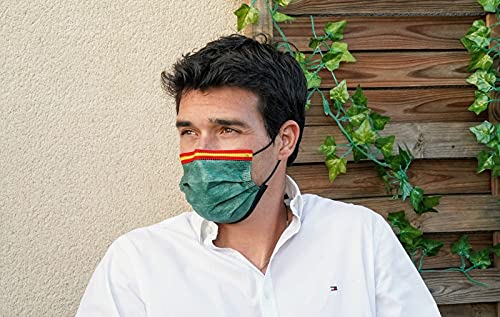 Mascarillas Bandera de España Calidad Quirúrgica (Pack de 10 uds.) (Verde) ESPAÑOLITAS