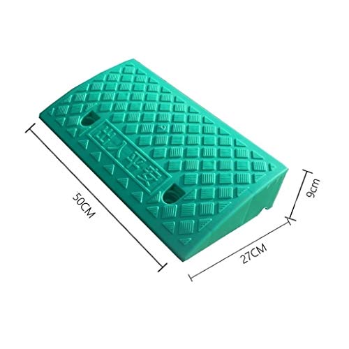 Mat portátil rampas, escalones Altos 9CM Cuesta Arriba Mat Accesible Silla de Ruedas Canal Tamaño Rampas Inicio Alquiler de Rampas: 50 * 27 * 9cm (Color : Green, Size : 50 * 27 * 9CM)