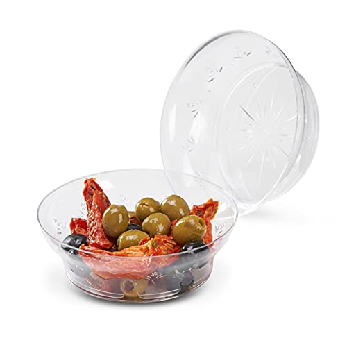 MATANA 20 Cuencos Transparentes de Plástico Duro, Cuencos de Postre - 285ml