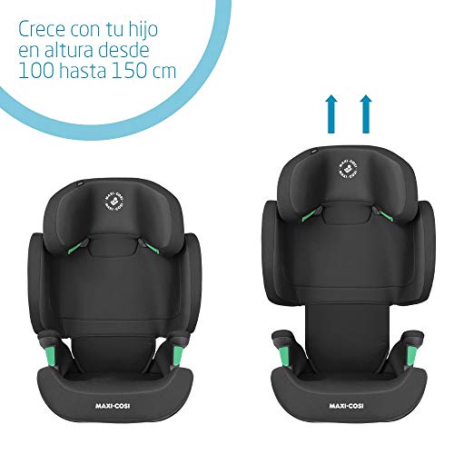 Maxi-Cosi Morion Silla Auto Grupo 2/3 ISOFIX i-Size, 15 - 36 kg, Crece con el Niño en Altura desde 100 hasta 150 cm (3.5 - 12 años), Color Basic Black (negro)