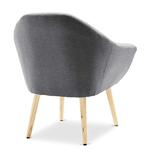 Mc Haus NAVIAN - Sillón para Salón, Butaca Comedor o Dormitorio, Escandinavo, Gris Marengo