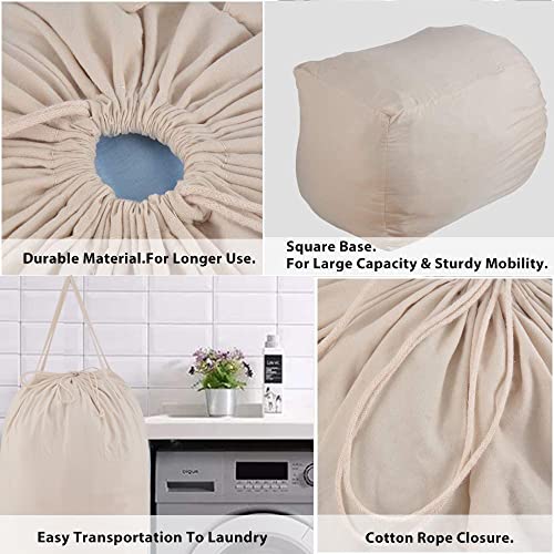 MCleanPin - 2 Bolsas de Lavandería Organizador Ropa Sucia, Bolsa de Colada con Cuerda Nilón Cesto Plegable para Baño Viaje Dormitorio , Reutilizable Bolsas de almacenamiento con Gran Capacidad