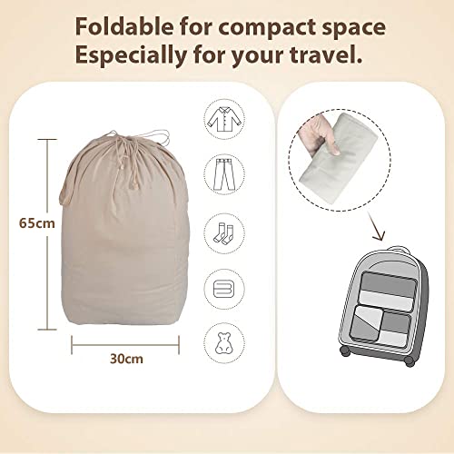 MCleanPin - 2 Bolsas de Lavandería Organizador Ropa Sucia, Bolsa de Colada con Cuerda Nilón Cesto Plegable para Baño Viaje Dormitorio , Reutilizable Bolsas de almacenamiento con Gran Capacidad