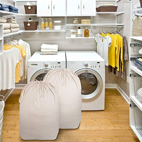 MCleanPin - 2 Bolsas de Lavandería Organizador Ropa Sucia, Bolsa de Colada con Cuerda Nilón Cesto Plegable para Baño Viaje Dormitorio , Reutilizable Bolsas de almacenamiento con Gran Capacidad