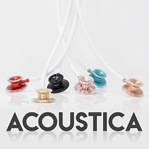 MDF Instruments MDF747XP Acoustica® Deluxe, Estetoscopio ligero de doble cabeza - Garantía de por vida & Programa-piezas-gratuitas-de-por-vida (Todo Negro)