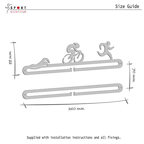 Medallero Colgador Doble Medallas Triatlón - Porta medallas para Triatleta en Acero Inoxidable - Triathlon Medal Holder Display Hanger