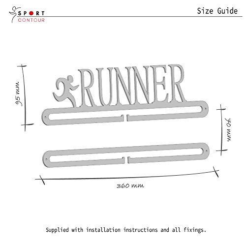 Medallero Colgador Doble para Medallas Carreras y Running - Porta medallas para Corredor en Negro - Medal Holder Display for Runner