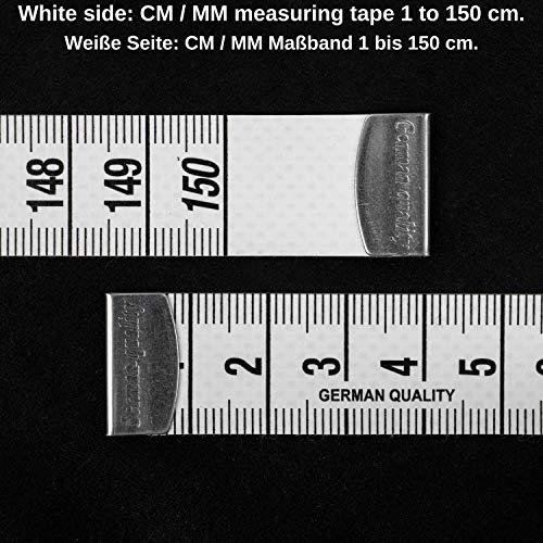 Medida de cinta con longitud total de 150 cm, Paquete de 2, medida de cinta 2 en 1 con escala cm y pulgada, medición de ropa, grasa corporal, cinta de medición de rollos de plástico de fibra de vidrio