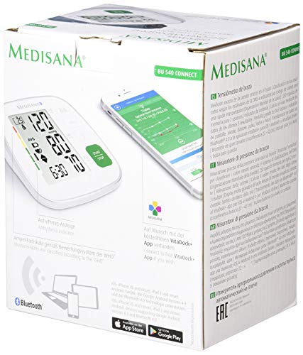 Medisana BU 540 Connect Antebrazo 2 Usuario(s) - Tensiómetro (Antebrazo, Blanco, 2 Usuario(s), AA, 1,5 V, 150 mm)