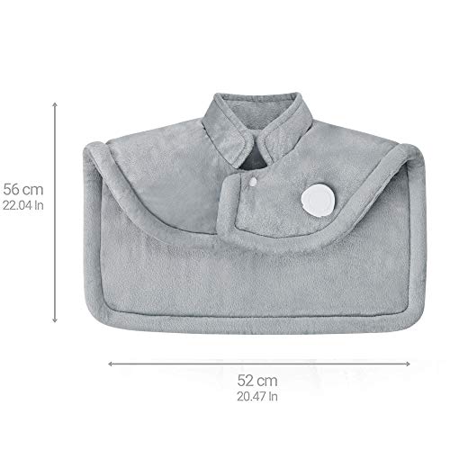 Medisana HP 622 almohadilla de calor para el hombro y el cuello, poncho de calor con 6 ajustes de temperatura, protección contra el sobrecalentamiento, desconexión automática, lavable - Gris