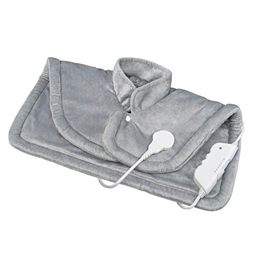 Medisana HP 622 almohadilla de calor para el hombro y el cuello, poncho de calor con 6 ajustes de temperatura, protección contra el sobrecalentamiento, desconexión automática, lavable - Gris