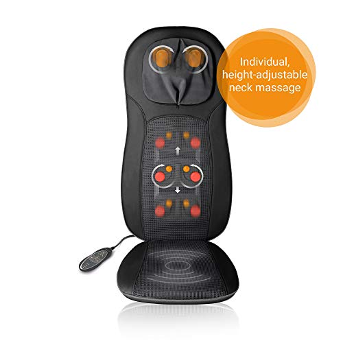 Medisana MCN Pro - Respaldo masajeador Shiatsu, asiento de masaje con vibración, desconexión automática, masaje de cuello regulable, 3 intensidades, función de calentamiento, 48 W, 220-240 V, 50-60 Hz